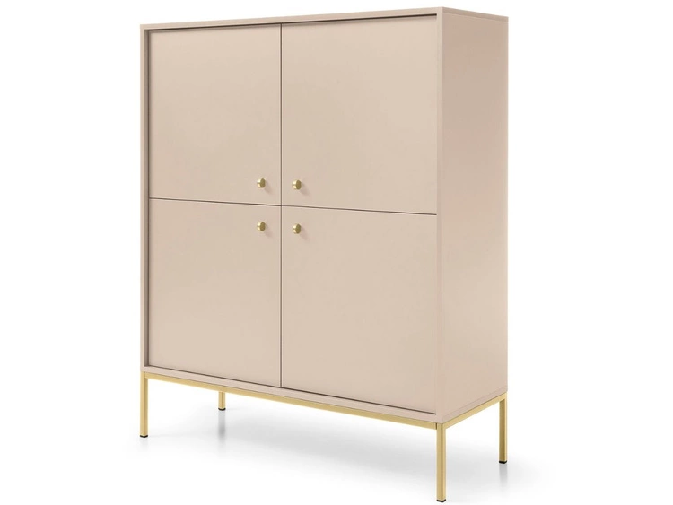 Türkommode mit Golden Metallbeinen Amor Beige