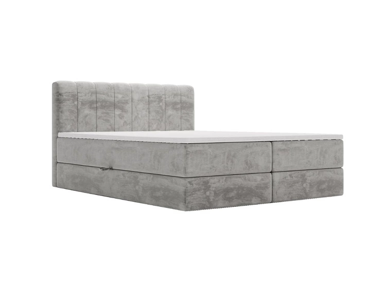 Boxspringbett mit Bettkasten 140x200 Forte Hellgrau