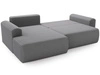 Ecksofa mit Schlaffunktion und Bettkasten Belvio links Dunkelgrau