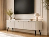 TV-Lowboard mit Türen Viva Beige auf Schwarzen Beinen
