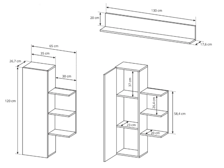 Moderne Wohnwand für das Wohnzimmer Alvano Craft Eiche