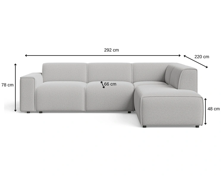 Ecksofa L-Form Rechts Eluno Bouclé-Stoff Hellbeige