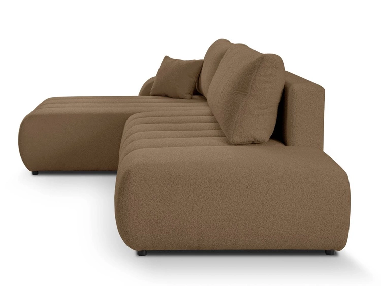 Ecksofa mit Schlaffunktion und Bettkasten Links Adoro Braun