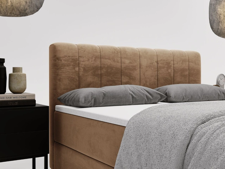Boxspringbett mit Bettkasten 140x200 Forte Beige