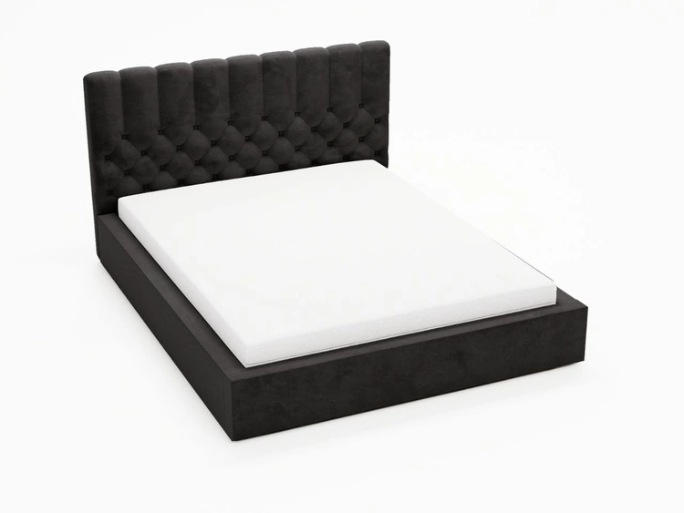 Polsterbett mit Bettkasten und Lattenrost 200x200 Roma Schwarz