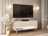 TV-Schrank 90 cm mit LED-Beleuchtung und goldenen Beinen Aurelie Kaschmir matt