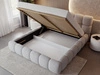 Polsterbett mit Bettkasten und Lattenrost 160x200 Modo aus Bouclé-Stoff Grau