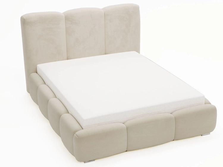 Polsterbett mit Bettkasten und Lattenrost 160x200 Bubble Beige