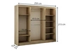 Schiebetürenschrank 250 cm mit Spiegel und LED-Beleuchtung Luzio Eiche Sonoma