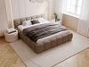 Polsterbett mit Bettkasten und Lattenrost 140x200 Cloud Low Bouclé-Stoff Braun