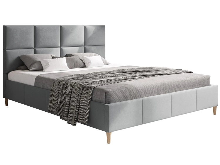 Polsterbett mit Lattenrost 140x200 Luxe Grau
