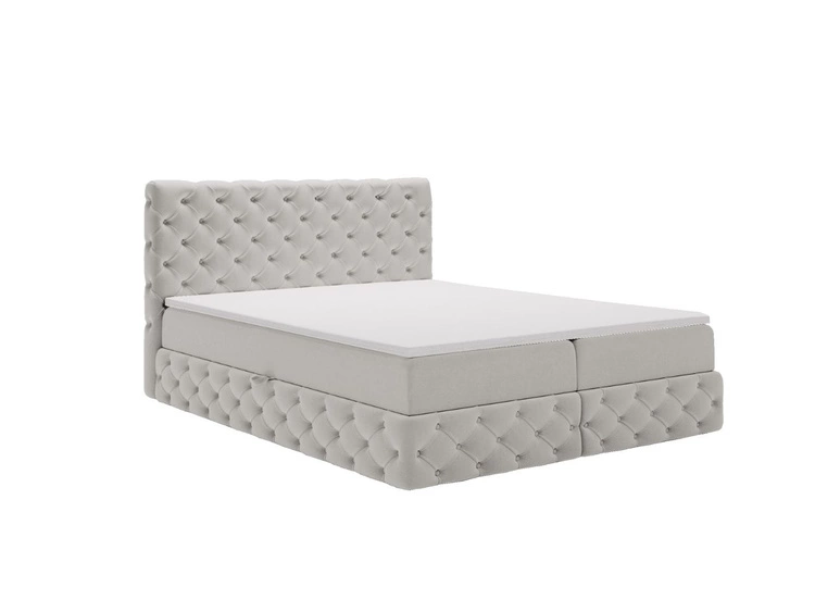 Boxspringbett mit Bettkasten 140x200 Canolo Hellgrau