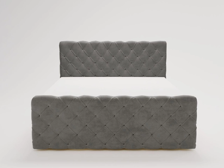 Boxspringbett mit Bettkasten 140x200 Lunaris Dunkelgrau