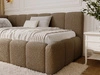 Jugendbett Einzelbett mit Bettkasten und Lattenrost 90x200 Cloud One Braun Bouclé-Stoff