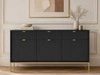 Kommode mit Türen und Schubladen Amber Schwarz, Gold Frame