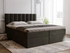 Boxspringbett mit Bettkasten 140x200 Mocca Dunkelgrau