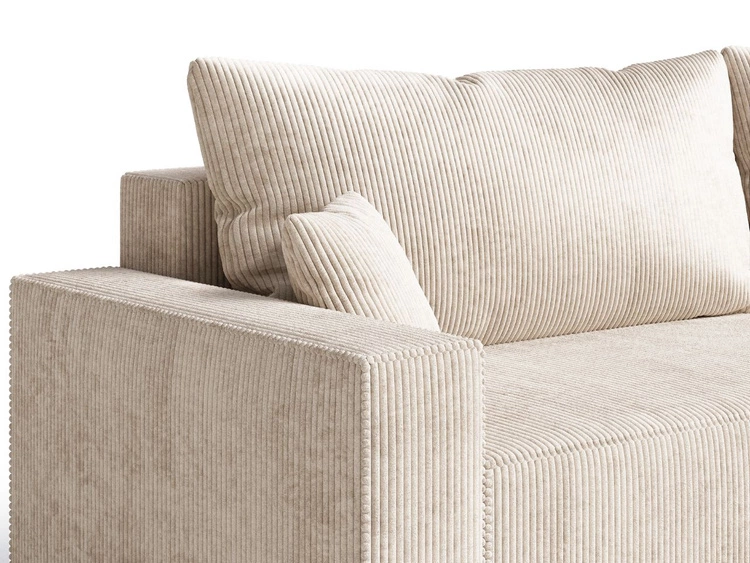 Ecksofa L-Form mit Schlaffunktion und Bettkasten Nivo Beige
