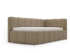 Jugendbett Einzelbett mit Bettkasten und Lattenrost 90x200 Cloud One Braun Bouclé-Stoff 