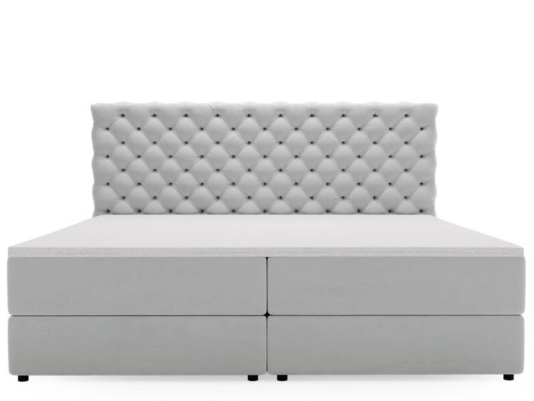 Boxspringbett mit Bettkasten 180x200 Bergamo Hellgrau