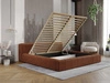 Polsterbett mit Bettkasten und Lattenrost 140x200 Lipari Braun