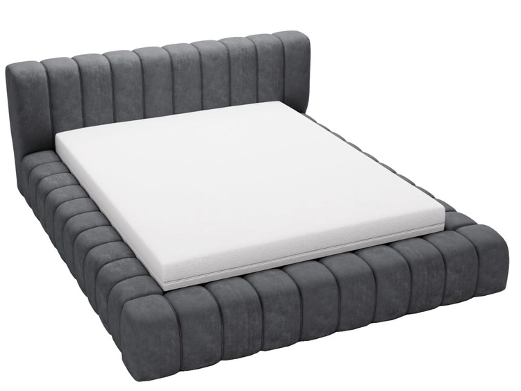 Polsterbett mit Bettkasten und Lattenrost 180x200 Italia Dunkelgrau