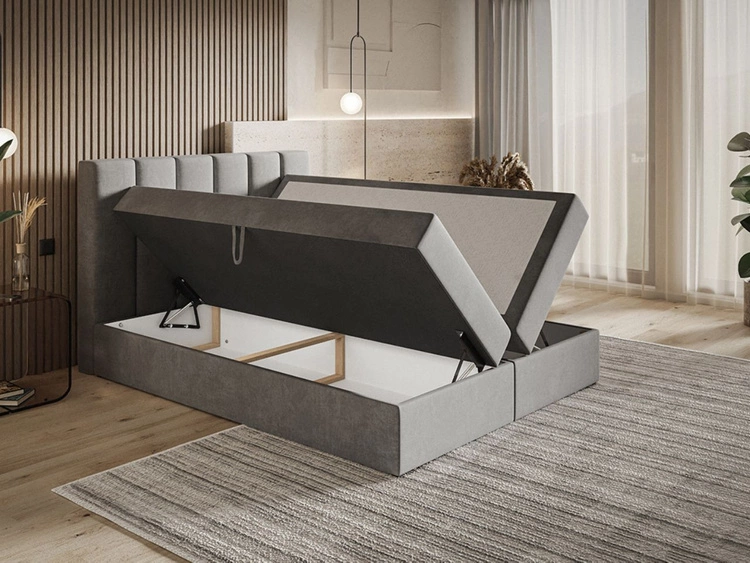 Boxspringbett mit Bettkastem 140x200 Cascada Beige