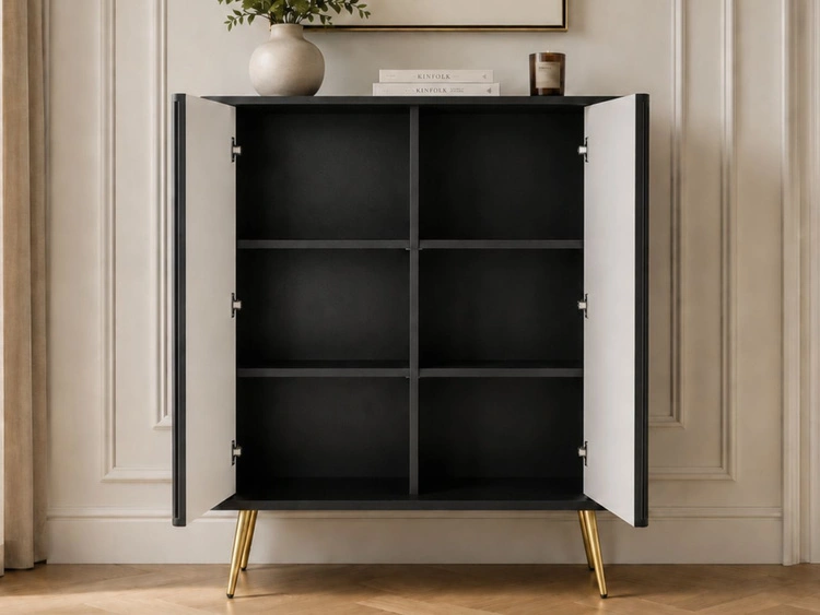 Türkommode Viva Schwarze auf Goldene Beinen