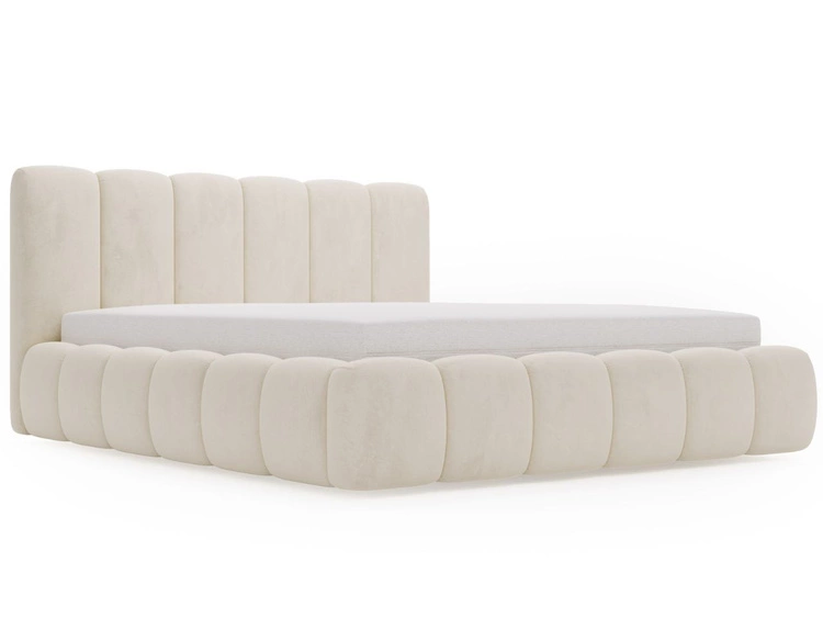 Polsterbett mit Bettkasten und Lattenrost 180x200 Cloud Beige