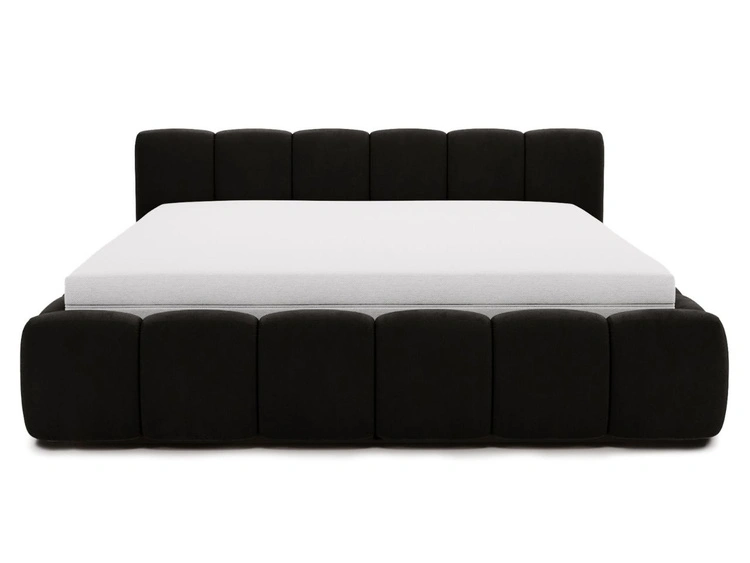 Polsterbett mit Bettkasten und Lattenrost 200x200 Cloud Low Schwarz