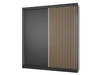 Schiebetürenschrank mit Lamellen 200 cm Loreto Schwarz