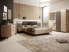 Holzbett mit Kopfteil 160x200 Turia Eiche Artisan, Anthrazit