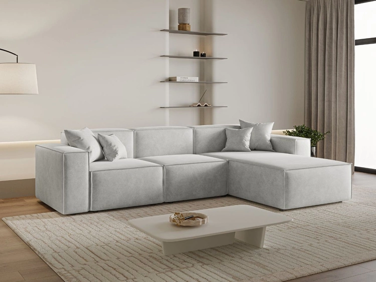 Ecksofa L-Form Rechts Arizona Hellgrau