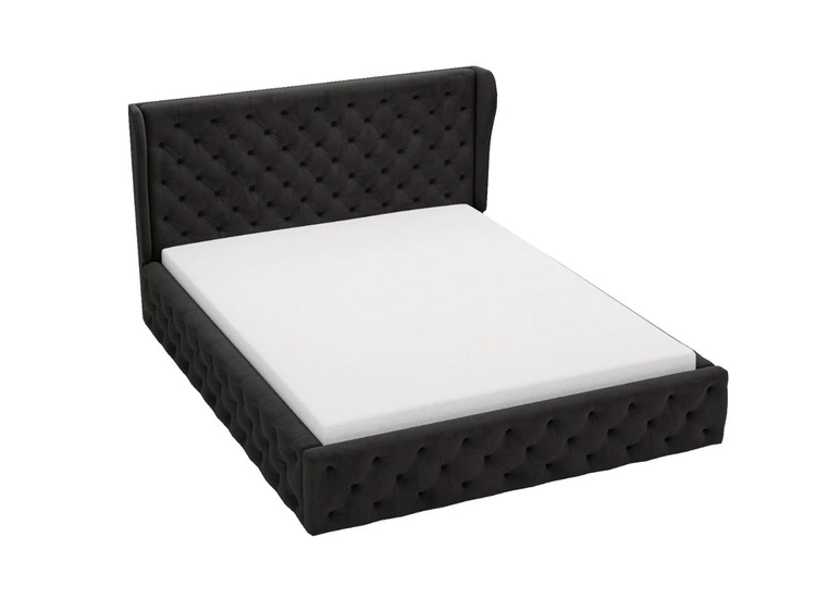 Polsterbett mit Bettkasten und Lattenrost 120x200 Kingston Schwarz