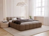 Polsterbett mit Bettkasten und Lattenrost 200x200 Cloud Low Bouclé-Stoff Braun