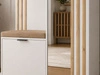 Garderobe mit Spiegel und Kleiderhaken Weiß, Artisan Eiche
