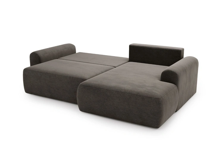 Ecksofa L-Form mit Schlaffunktion und Bettkasten Savana Rechts Grau