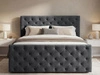 Boxspringbett mit Bettkasten 180x200 Montego Dunkel grau