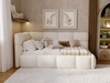 Gepolstertes Jugend-Einzelbett mit Bettkasten und Holzrost 90x200 Modo One Rechts Beige