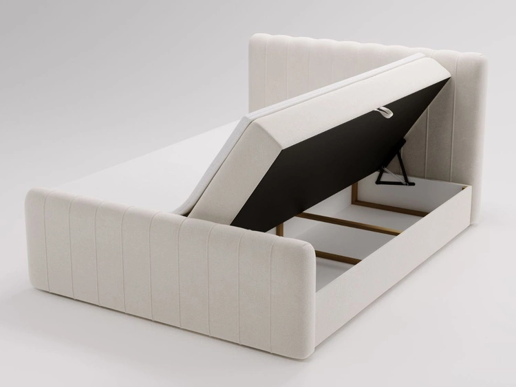 Boxspringbett mit Bettkasten 180x200 Osteno Creme
