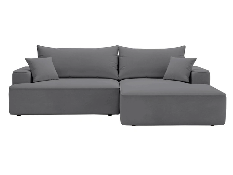 Ecksofa L-Form Rechts mit Schlaffunktion und Bettkasten California Grau
