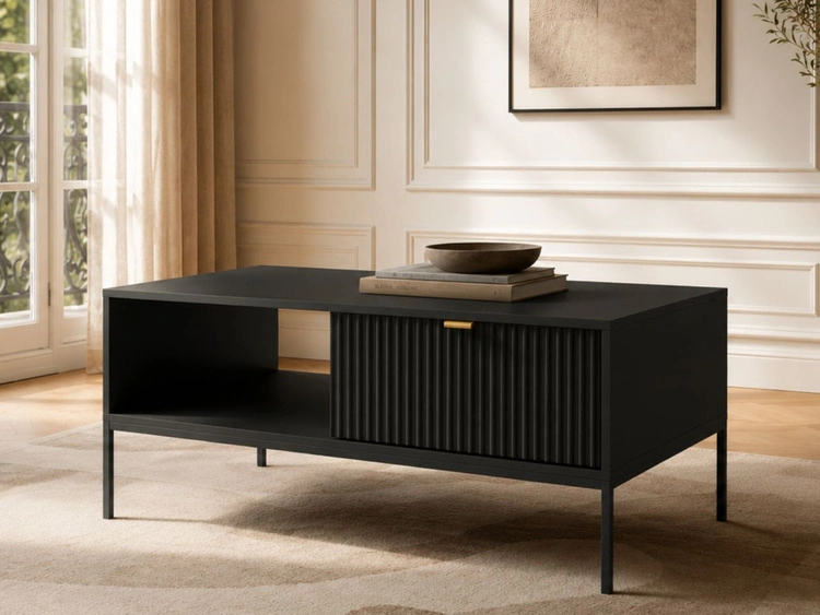 Couchtisch mit Stauraum Amber Schwarz