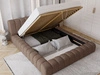 Polsterbett mit Bettkasten und Lattenrost 140x200 Italia Braun
