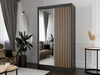 Schiebetürenschrank mit Spiegel und Lamellen 120 cm Loreto Schwarz