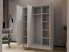 Kleiderschrank 150 cm Perugia Weiß mit goldenen Griffen