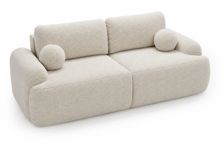 Sofa mit Schlaffunktion und Bettkasten Aurio Weiß