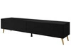 TV-Lowboard mit Türen auf Goldenen Metallbeinen 175 cm Sorelle Schwarz Matt