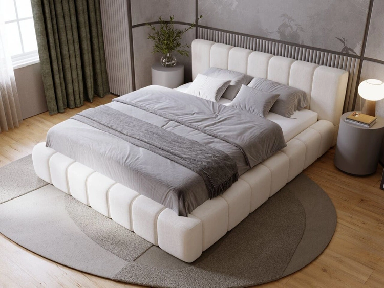 Polsterbett mit Bettkasten und Lattenrost 120x200 Orio Beige