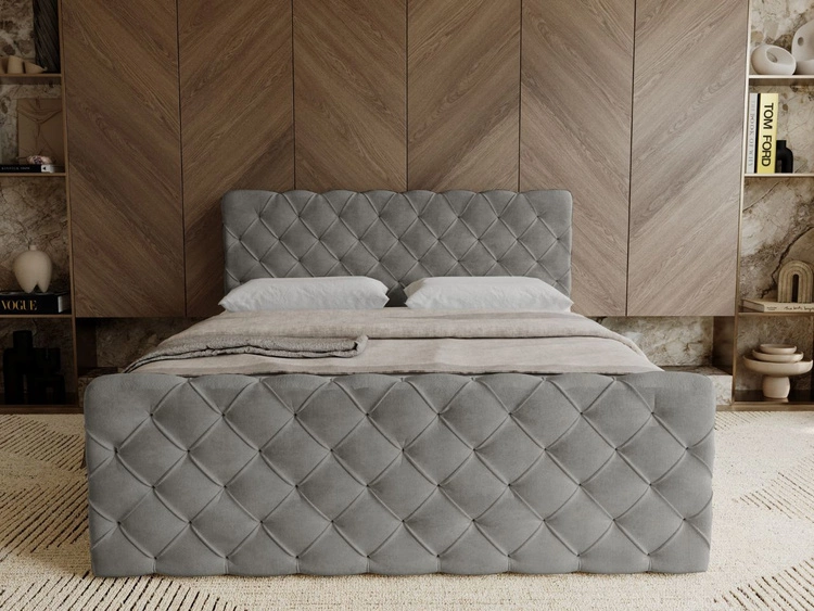 Boxspringbett mit Bettkasten 160x200 Lunaris Grau