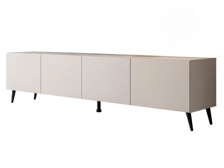 TV-Lowboard mit Türen auf Schwarzen Metallbeinen 200 cm Nodoo Kaschmir