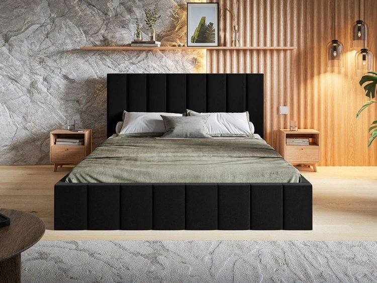 Polsterbett mit Bettkasten und Lattenrost 160x200 Siena Schwarz